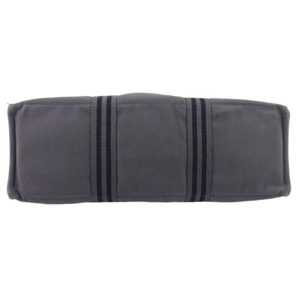 HERMES Tote Bag Fool Toe Gray Gray Cotton Canvas Authentic Used - Picture 6 of 10